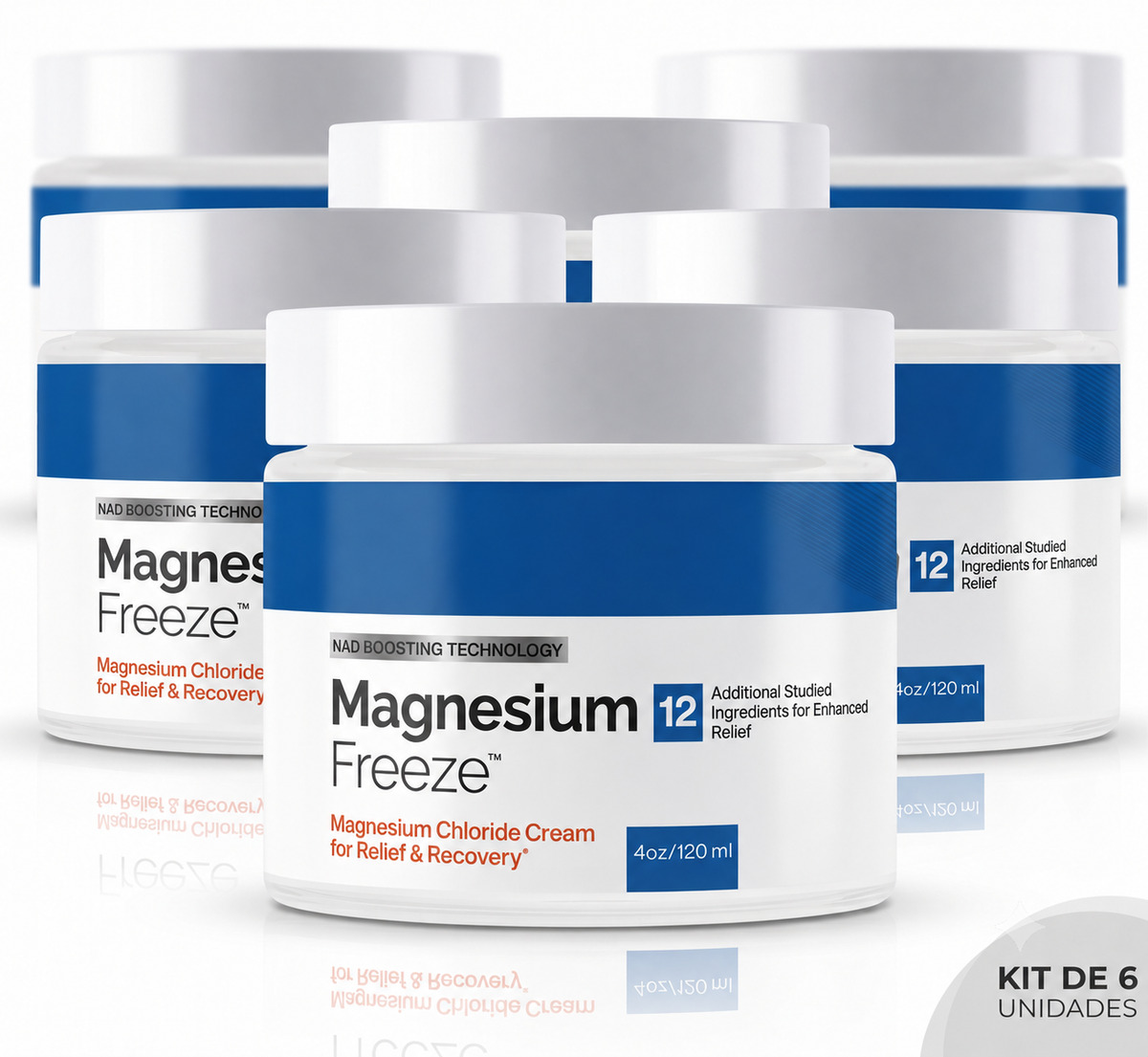 6er-Pack Magnesium Freeze, Tiegel mit je 120 ml