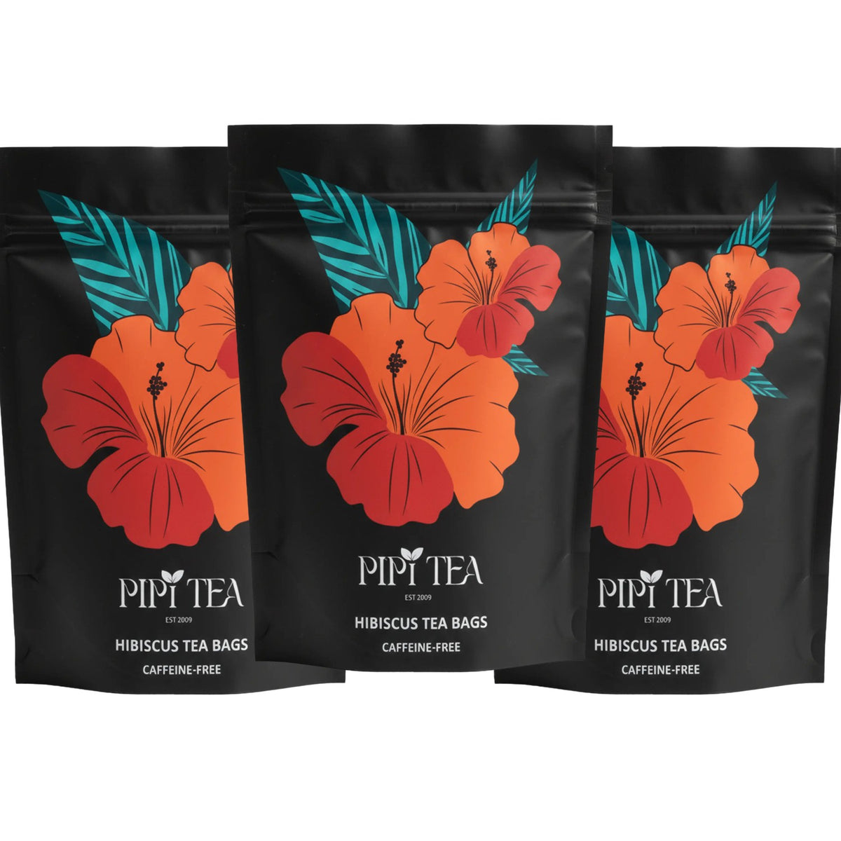 Drei Beutel Hibiskus-Kräutertee
